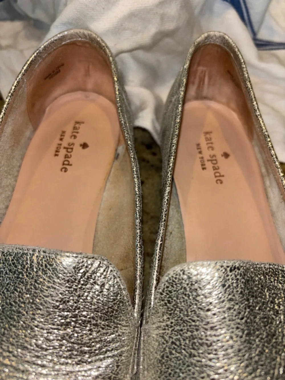 Kate Spade Carima Silver Metallic Loafers Size 10.5